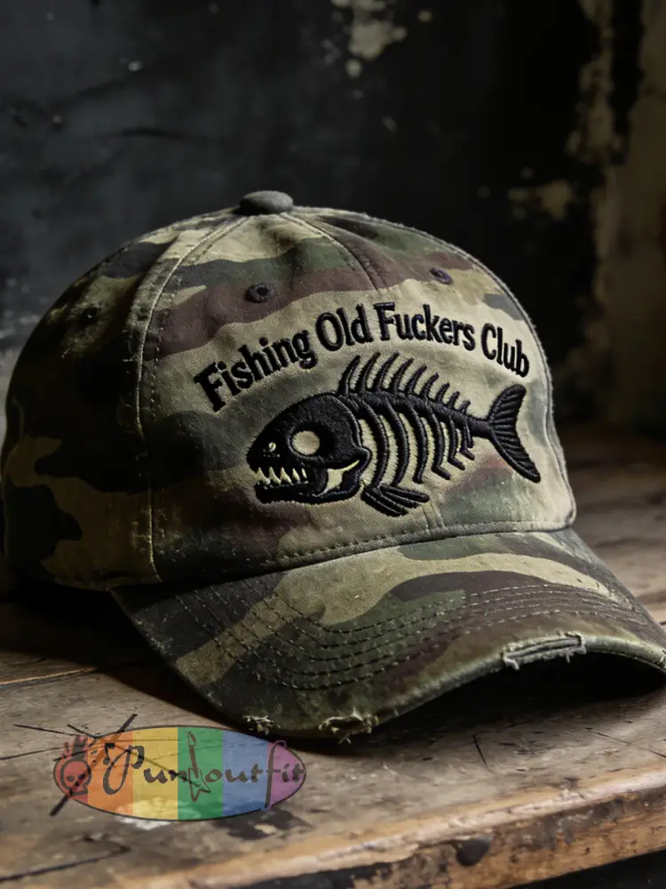 Retro Old Fuckers Club Camouflage Casual Baseball Cap - Camouflage · 58CM