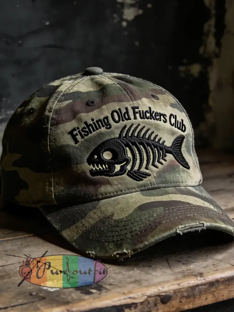 Retro Old Fuckers Club Camouflage Casual Baseball Cap - Camouflage · 58CM