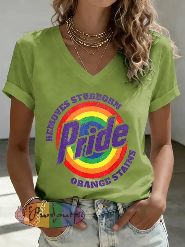 Women’s Pride Month LGBTQ Print V-Neck Short Sleeve T-Shirt