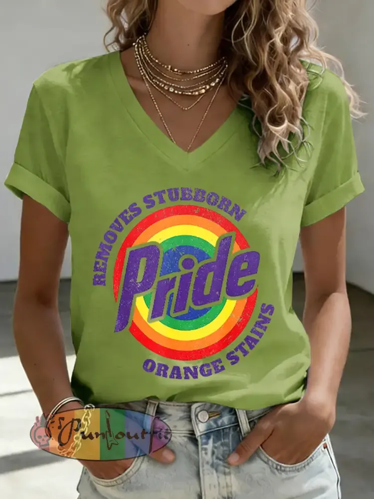 Women’s Pride Month LGBTQ Print V-Neck Short Sleeve T-Shirt