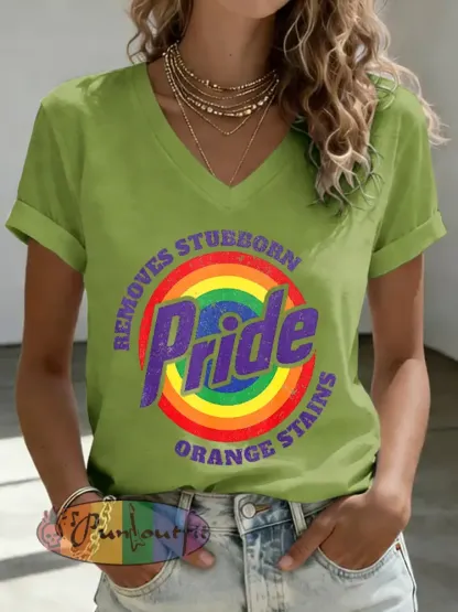 Women’s Pride Month LGBTQ Print V-Neck Short Sleeve T-Shirt