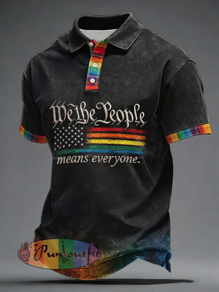 Men’s ’We The People Means Everyone’ Printed Casual Top