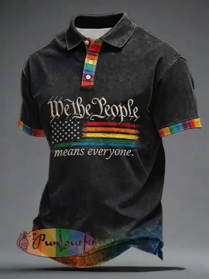 Men’s ’We The People Means Everyone’ Printed Casual Top