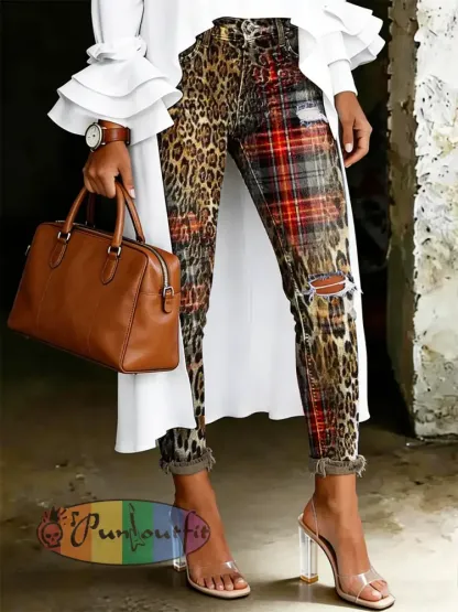 Women’s Artistic Floral Print Jeans