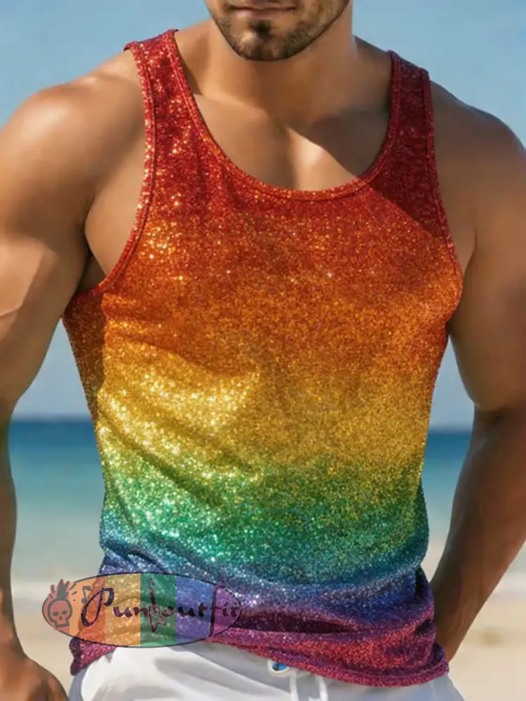 Men’s Rainbow Art Print Vest