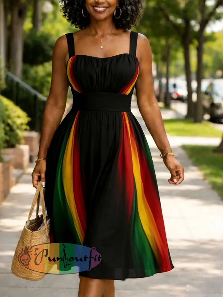 Women’s Juneteeth Art Black Pride Printed Dress