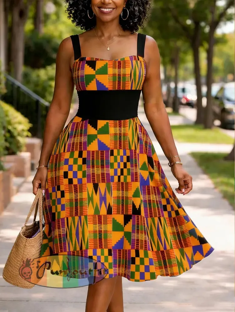 Women’s Juneteeth Art Black Pride Printed Dress