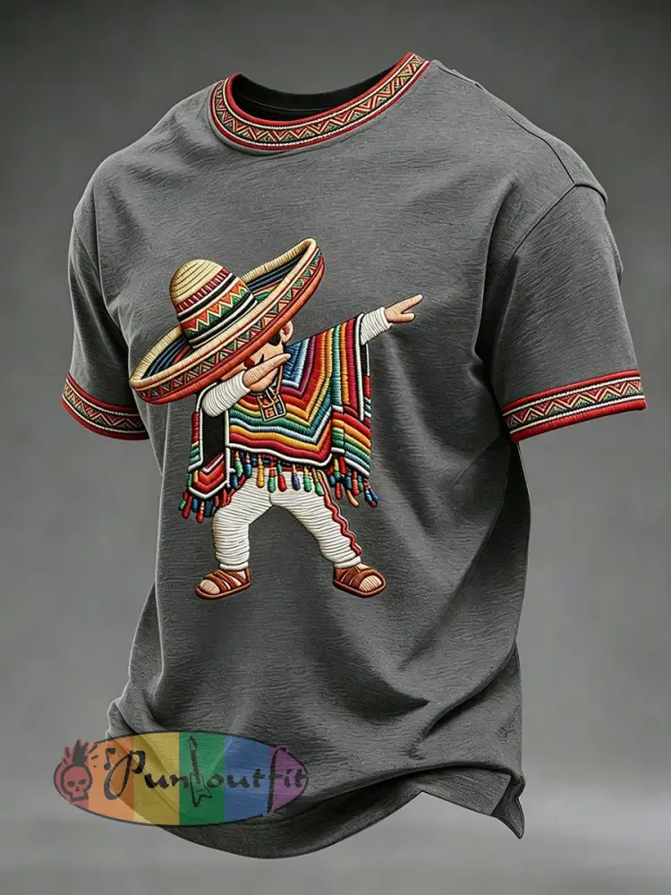 Men’s Cinco de Mayo Print Casual T-Shirt