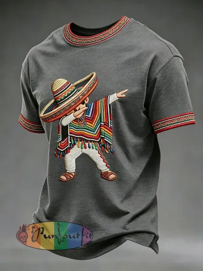 Men’s Cinco de Mayo Print Casual T-Shirt