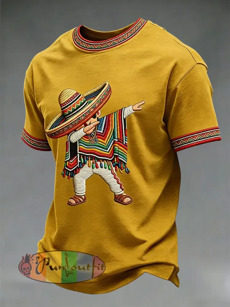 Men’s Cinco de Mayo Print Casual T-Shirt