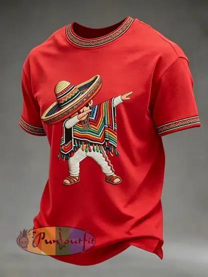 Men’s Cinco de Mayo Print Casual T-Shirt