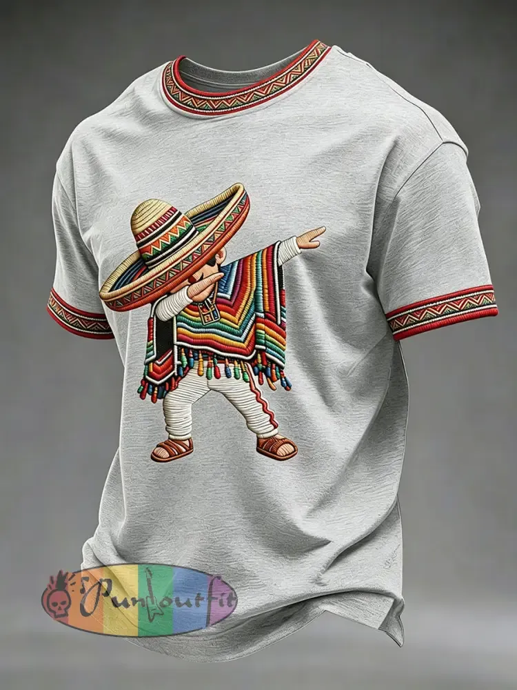 Men’s Cinco de Mayo Print Casual T-Shirt