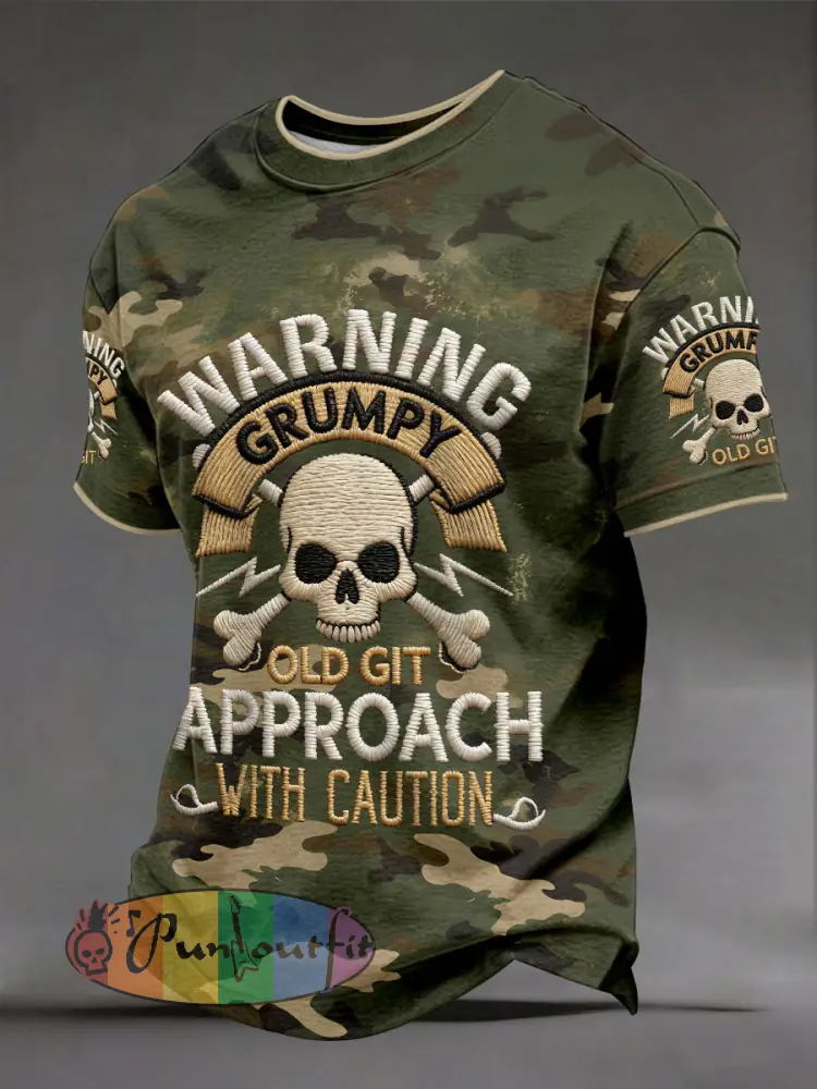 Men’s ’warning grumpy old git approach with caution’ T-shirts