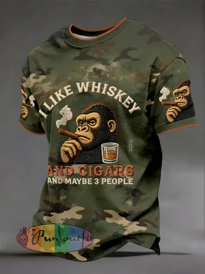 Men’s ’I like whiskey and cigars’ T-shirt s