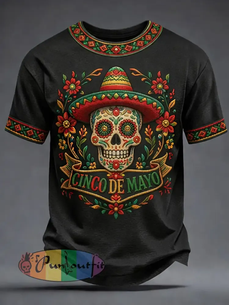 Retro Mexican Cinco de Mayo Art Print Casual Top
