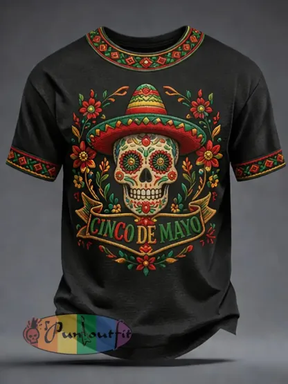 Retro Mexican Cinco de Mayo Art Print Casual Top
