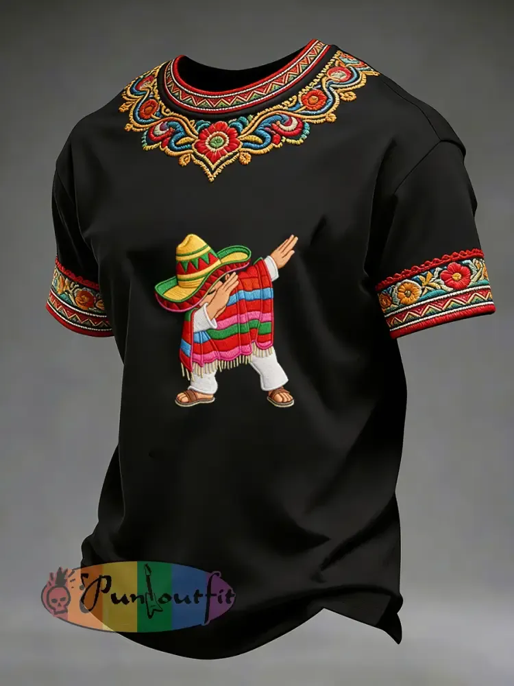 Retro Mexican Cinco de Mayo Art Print Casual Top