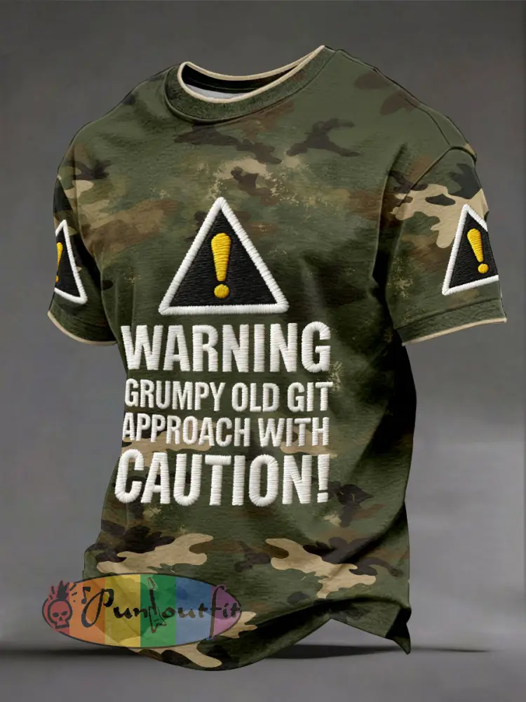 Men’s ’warning grumpy old git approach with caution’ T-shirts