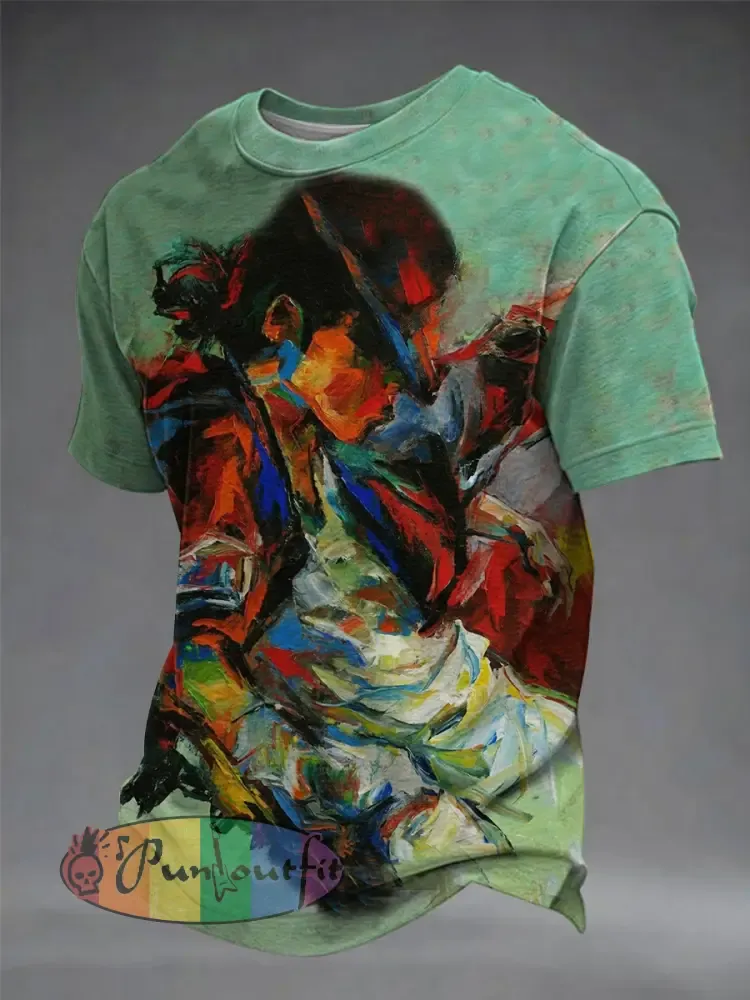 Men’s Pop Music Figure Short Sleeves T-shirt