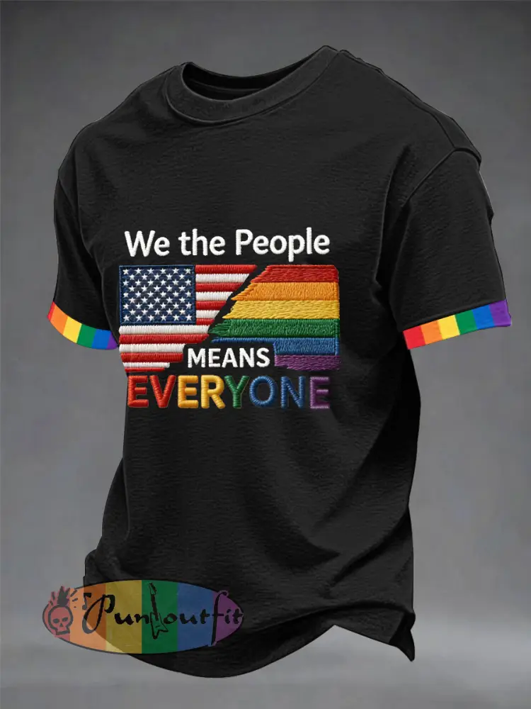 Men’s ’We The People Means Everyone’ Printed Short Sleeve T-Shirt
