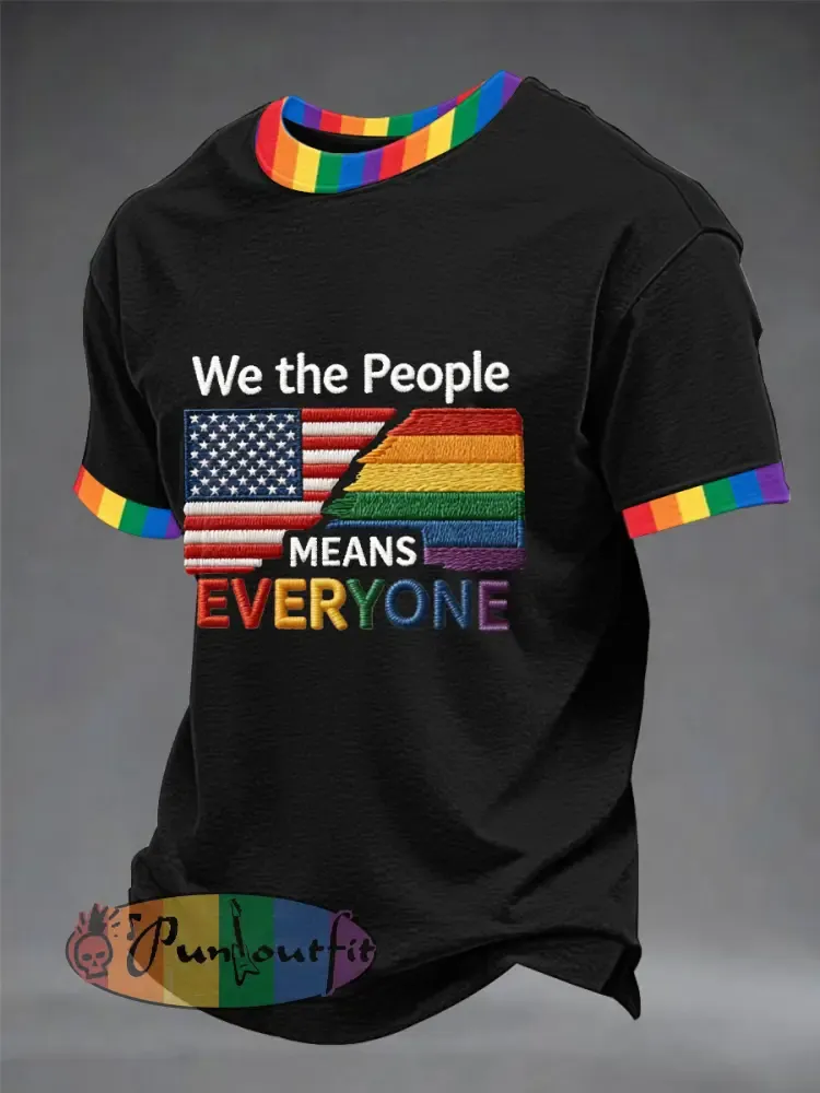 Men’s ’We The People Means Everyone’ Printed Short Sleeve T-Shirt