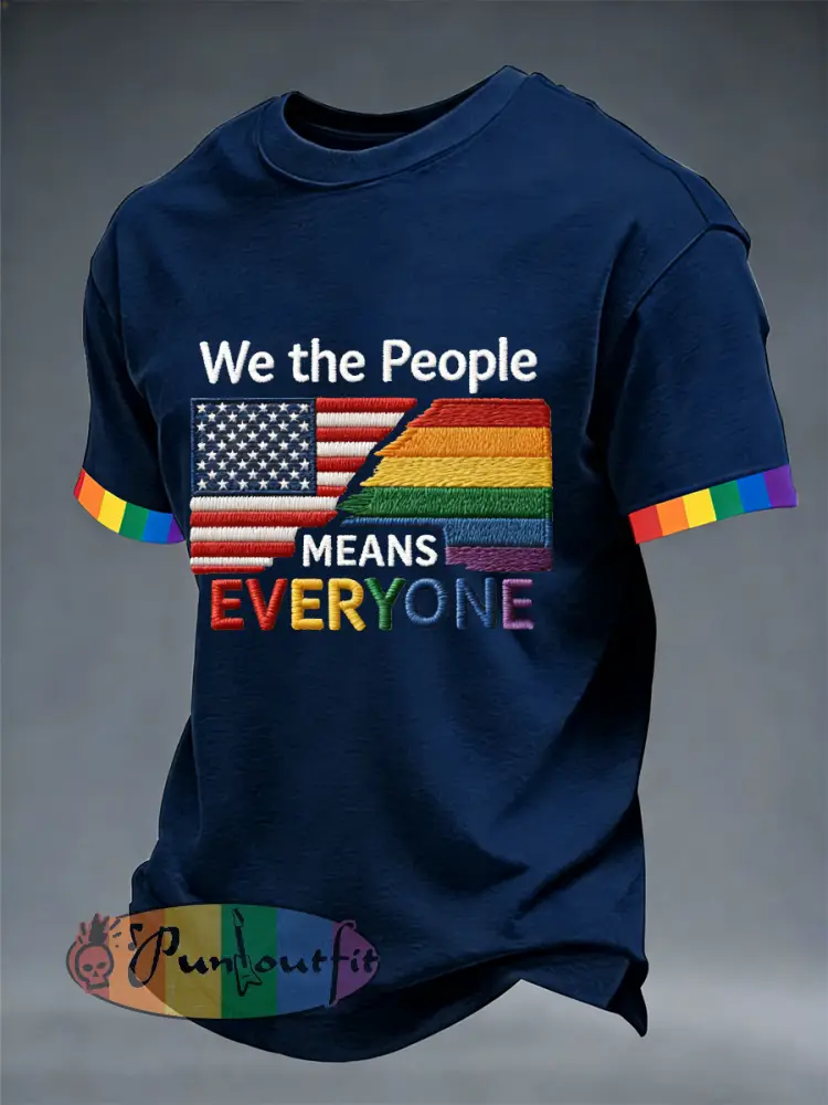 Men’s ’We The People Means Everyone’ Printed Short Sleeve T-Shirt