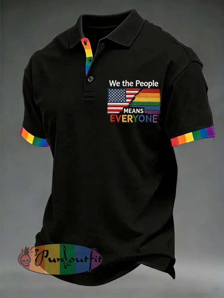 Men’s ’We The People Means Everyone’ Printed Short Sleeve Top