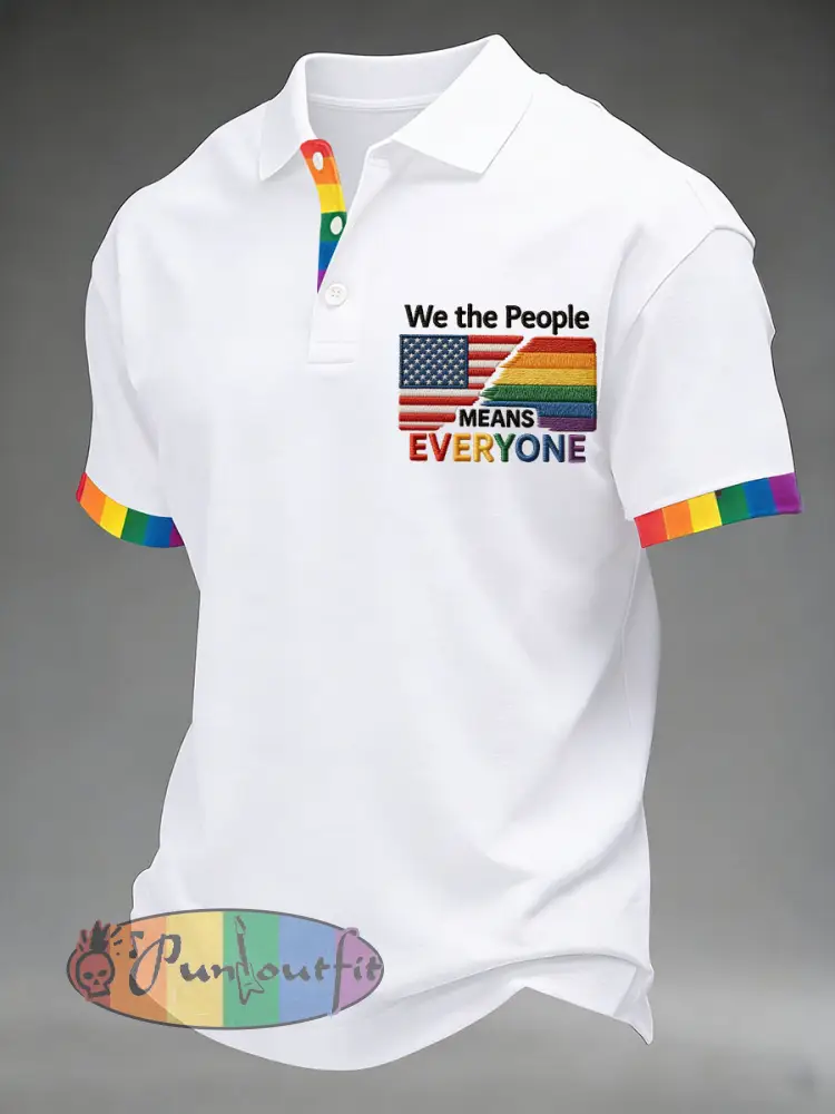 Men’s ’We The People Means Everyone’ Printed Short Sleeve Top