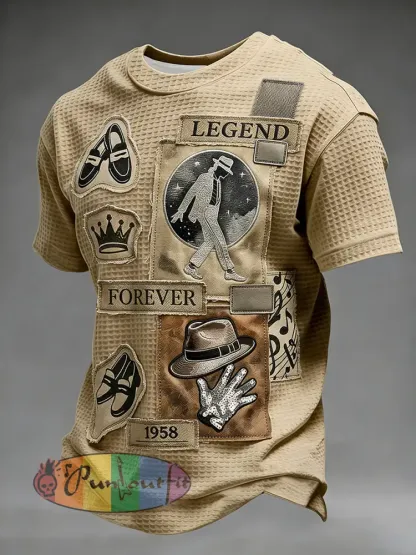 Men’s Pop Music Inspired Waffle Short Sleeves T-Shirt