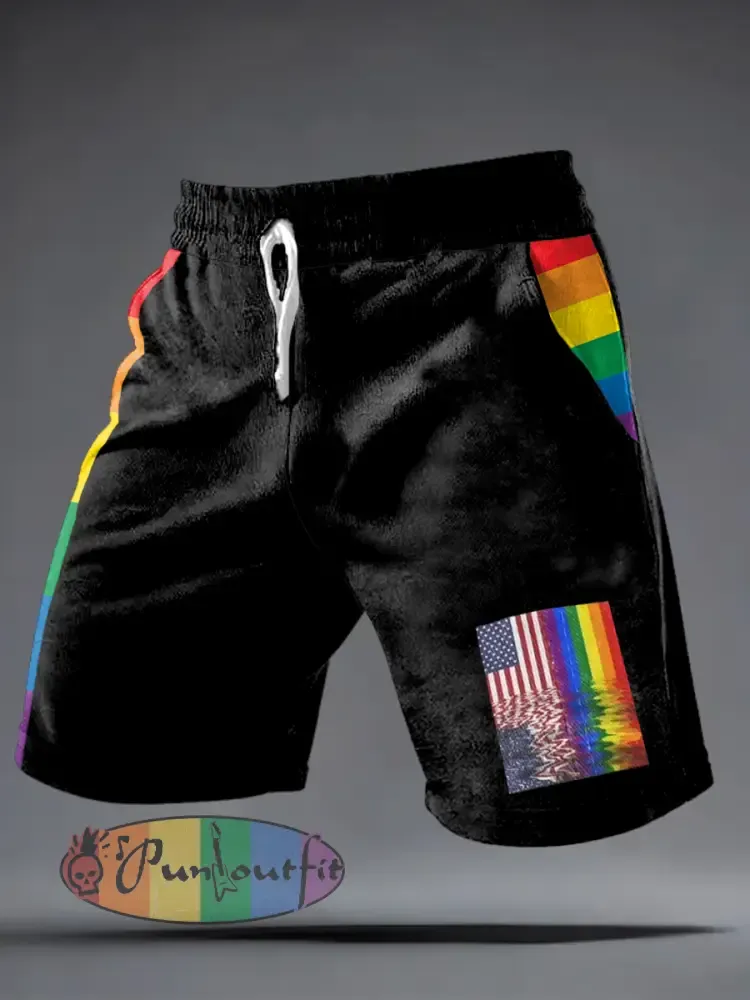 men’s pride rainbow month shorts