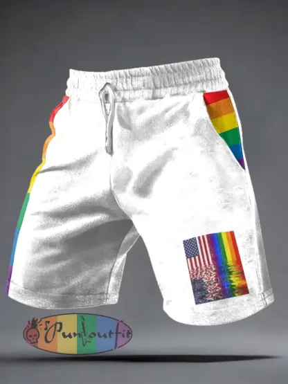 men’s pride rainbow month shorts
