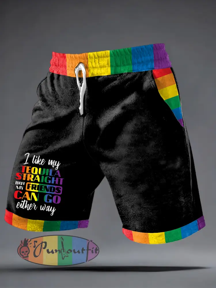 men’s pride rainbow month shorts