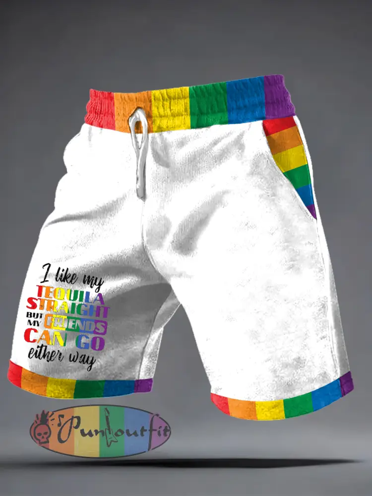 men’s pride rainbow month shorts