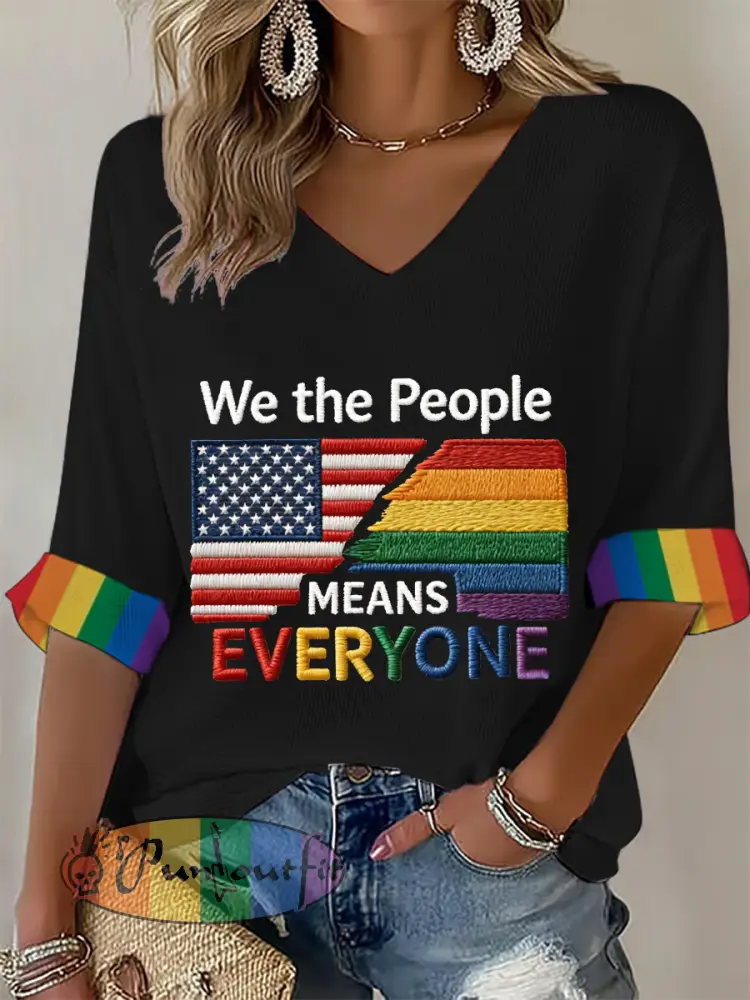 Women’s ’We The People Means Everyone’ Printed Waffle T-shirt
