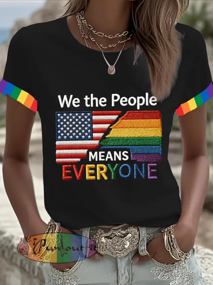 Women’s ’We The People Means Everyone’ Printed Short Sleeve T-Shirt
