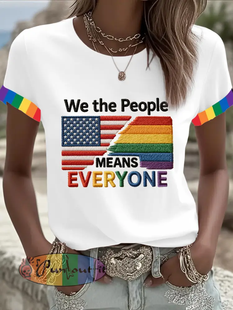 Women’s ’We The People Means Everyone’ Printed Short Sleeve T-Shirt