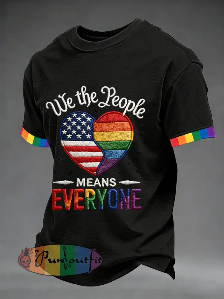 Men’s ’We The People Means Everyone’ Printed Short Sleeve T-Shirt
