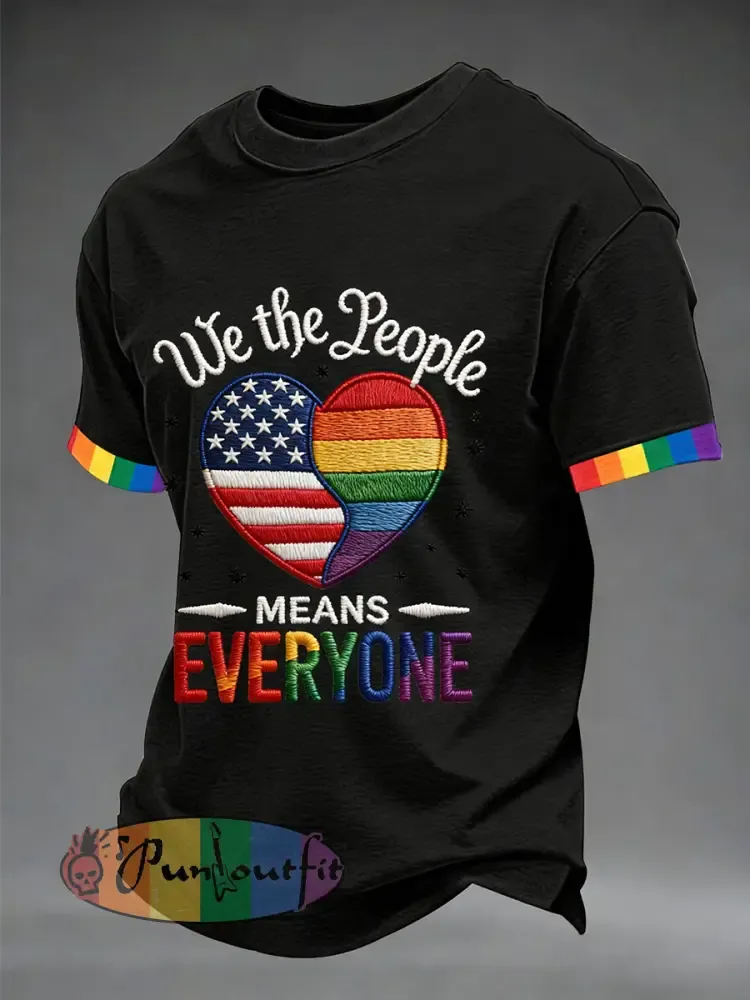 Men’s ’We The People Means Everyone’ Printed Short Sleeve T-Shirt