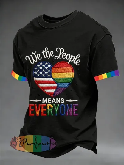Men’s ’We The People Means Everyone’ Printed Short Sleeve T-Shirt