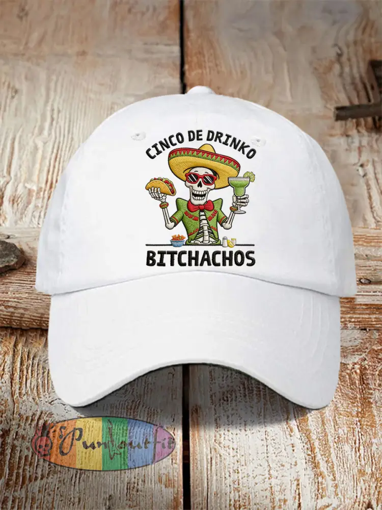Unisex Funny Cinco De Mayo Bitchachos Skull Print Hat