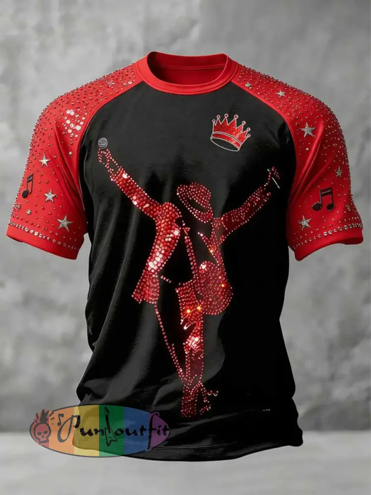 Men’s Pop Music Character Short Sleeves T-shirt