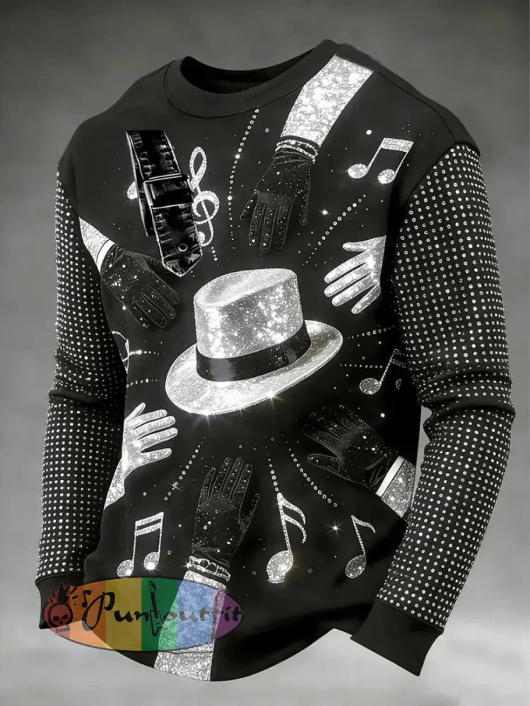Men’s Pop Music Character Crew Neck Sweatshirt