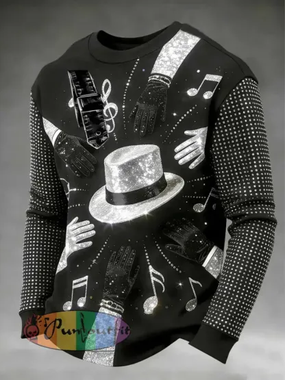 Men’s Pop Music Character Crew Neck Sweatshirt