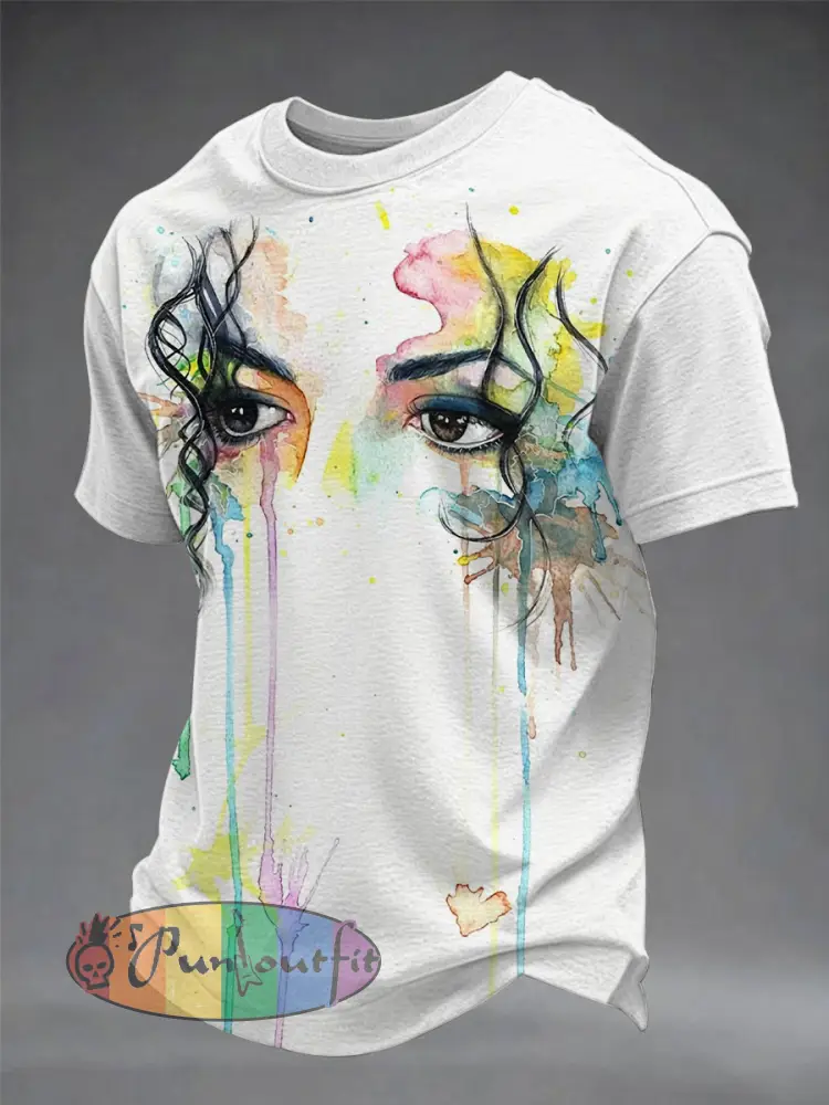 Men’s Pop Music Character Short Sleeves T-shirt