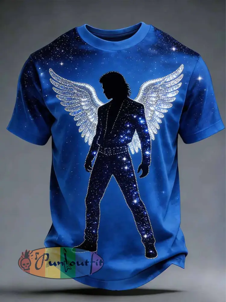Men’s Pop Music Character Short Sleeves T-shirt