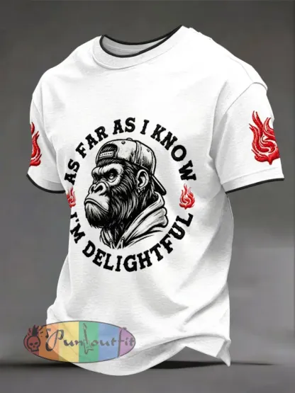 Men’s ’As Far As I Know I’m Delightful’ Monkey T-shirts