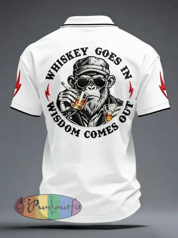 Men’s ’Whiskey Goes In Wisdom Comes Out’ Monkey Tops