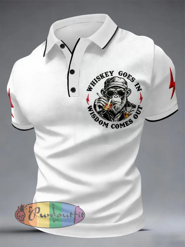 Men’s ’Whiskey Goes In Wisdom Comes Out’ Monkey Tops