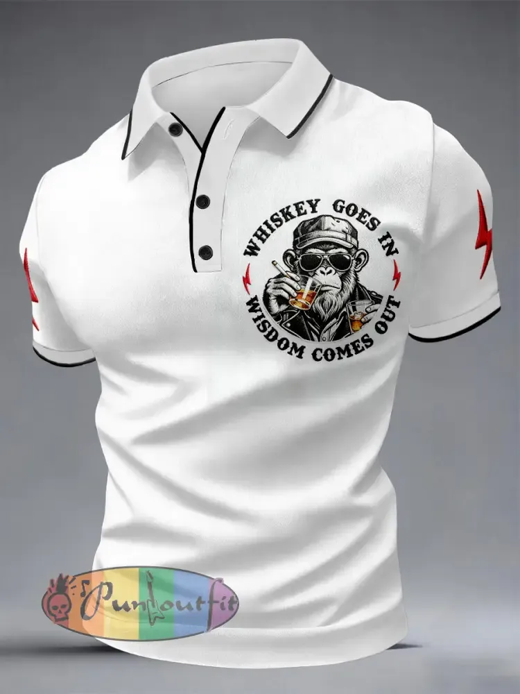 Men’s ’Whiskey Goes In Wisdom Comes Out’ Monkey Tops