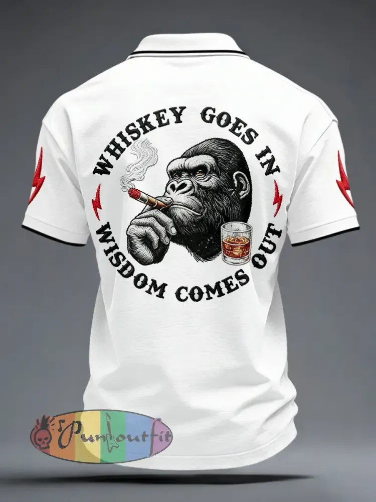 Men’s ’Whiskey Goes In Wisdom Comes Out’ Monkey Tops